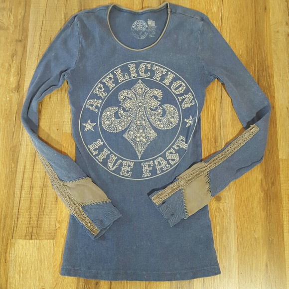 Affliction Tops - Affliction Size Small Long Sleeve Tee Shirt Affliction Tops - Affliction Size Small Long Sleeve Tee Shirt